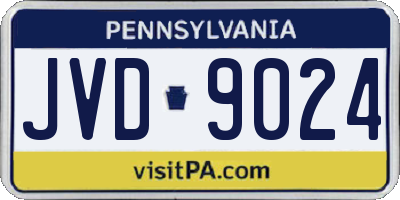 PA license plate JVD9024