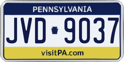 PA license plate JVD9037
