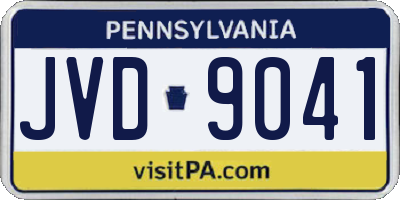 PA license plate JVD9041