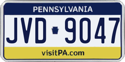 PA license plate JVD9047