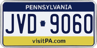 PA license plate JVD9060