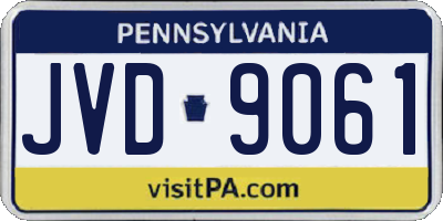 PA license plate JVD9061