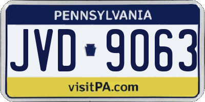 PA license plate JVD9063