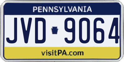 PA license plate JVD9064