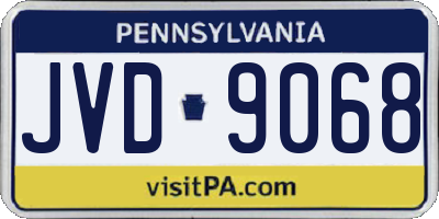 PA license plate JVD9068