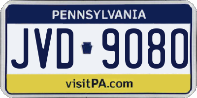 PA license plate JVD9080