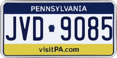 PA license plate JVD9085