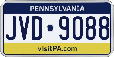 PA license plate JVD9088