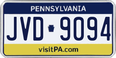 PA license plate JVD9094