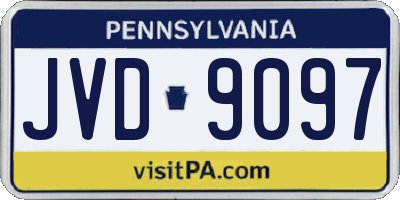PA license plate JVD9097
