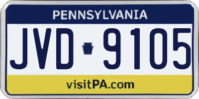 PA license plate JVD9105