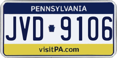 PA license plate JVD9106
