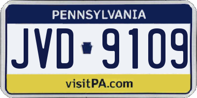 PA license plate JVD9109