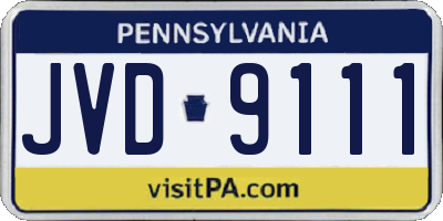 PA license plate JVD9111