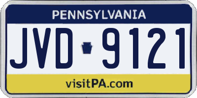 PA license plate JVD9121