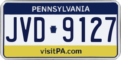 PA license plate JVD9127