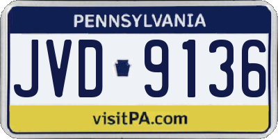 PA license plate JVD9136