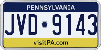 PA license plate JVD9143