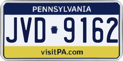 PA license plate JVD9162
