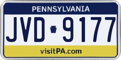PA license plate JVD9177