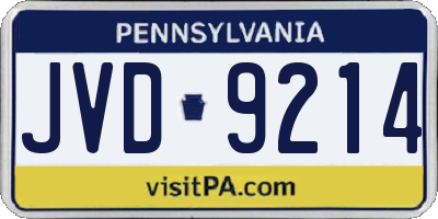PA license plate JVD9214
