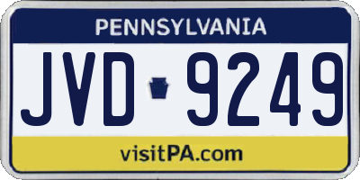 PA license plate JVD9249