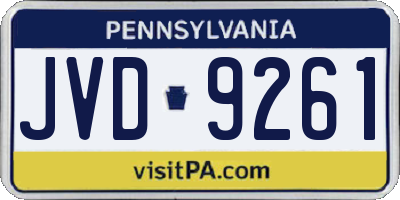 PA license plate JVD9261
