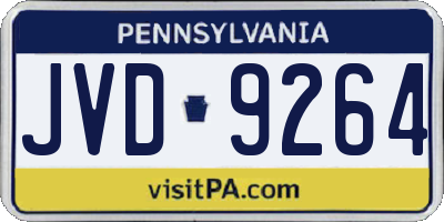 PA license plate JVD9264