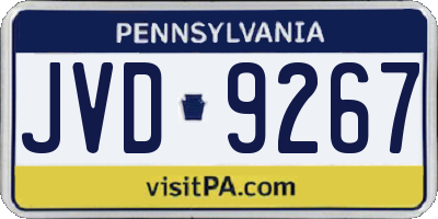 PA license plate JVD9267