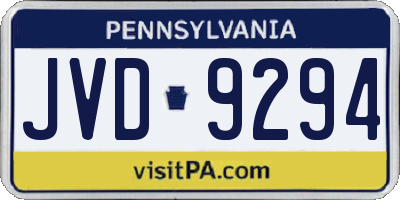 PA license plate JVD9294