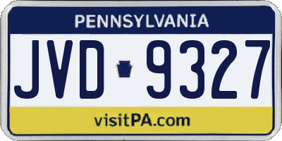 PA license plate JVD9327