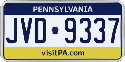 PA license plate JVD9337