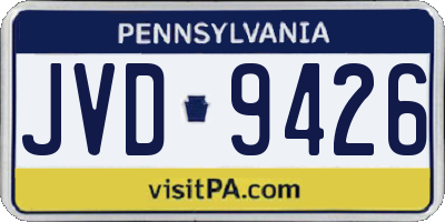PA license plate JVD9426