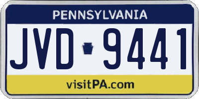 PA license plate JVD9441