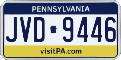 PA license plate JVD9446