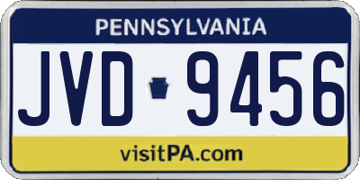 PA license plate JVD9456