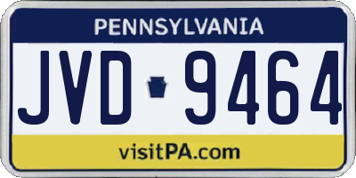 PA license plate JVD9464