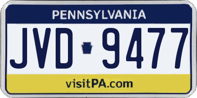 PA license plate JVD9477