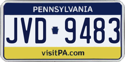 PA license plate JVD9483