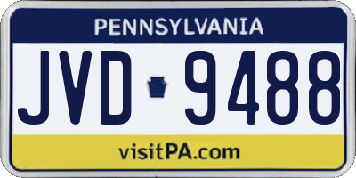 PA license plate JVD9488