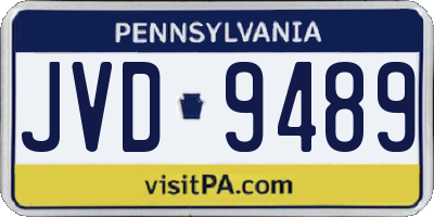 PA license plate JVD9489