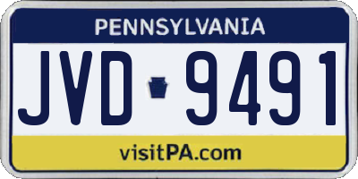 PA license plate JVD9491