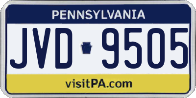 PA license plate JVD9505
