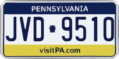 PA license plate JVD9510