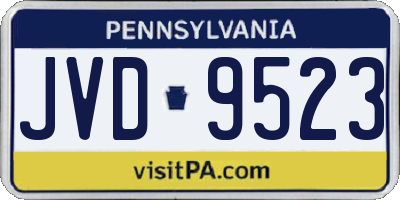 PA license plate JVD9523