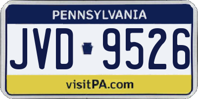 PA license plate JVD9526