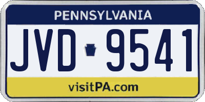 PA license plate JVD9541