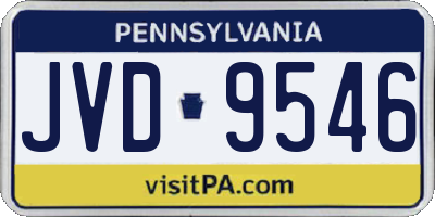 PA license plate JVD9546