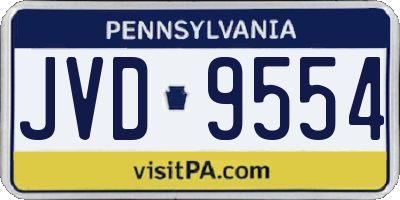 PA license plate JVD9554
