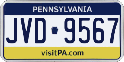 PA license plate JVD9567